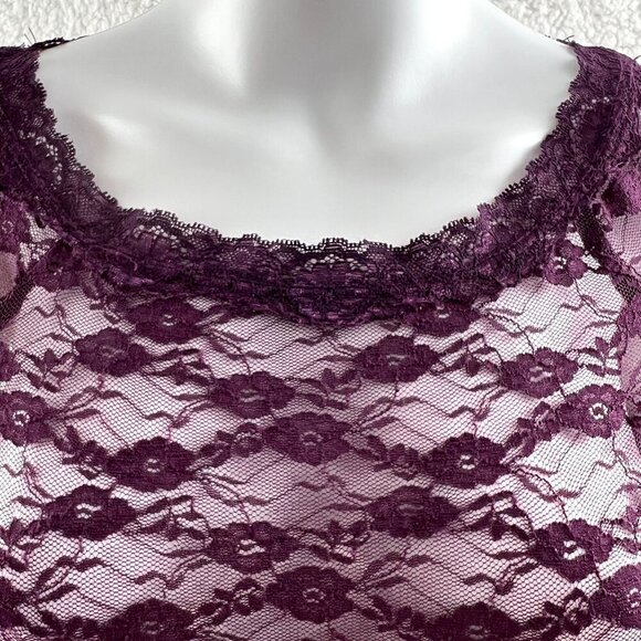 Mudd Lace Henley L Top SA Deep Red ASO Katherine Pierce The Vampire Diaries Y2K - Picture 8 of 11